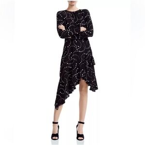 Maje Retoile Asymmetric Star Print Midi Dress Maje Sz 2 US Sz 6